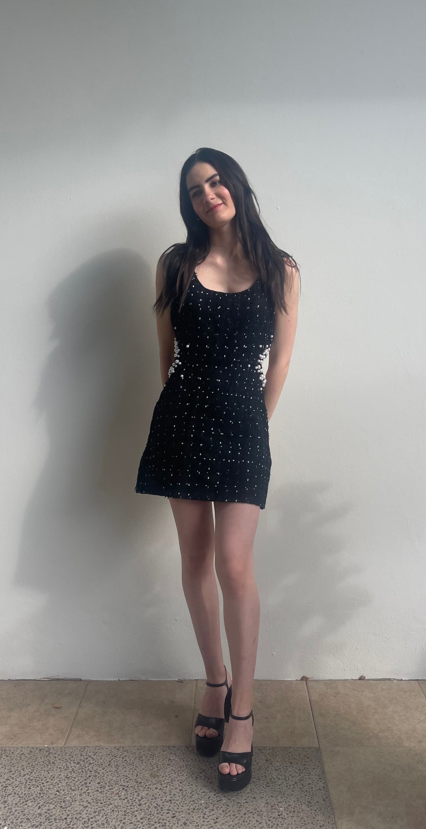 Pearl Tweed Mini Dress