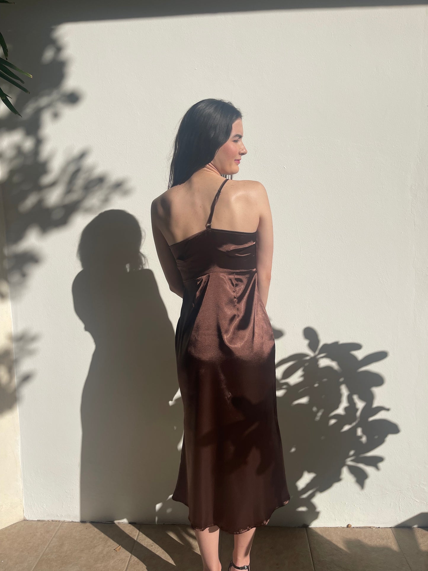 Terracota Silk Midi Dress