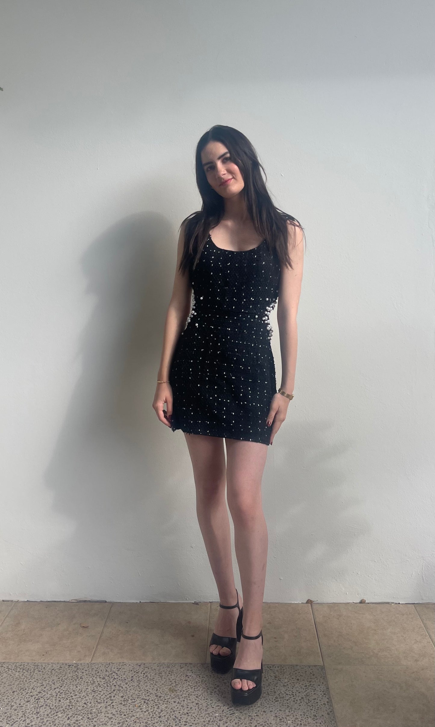 Pearl Tweed Mini Dress